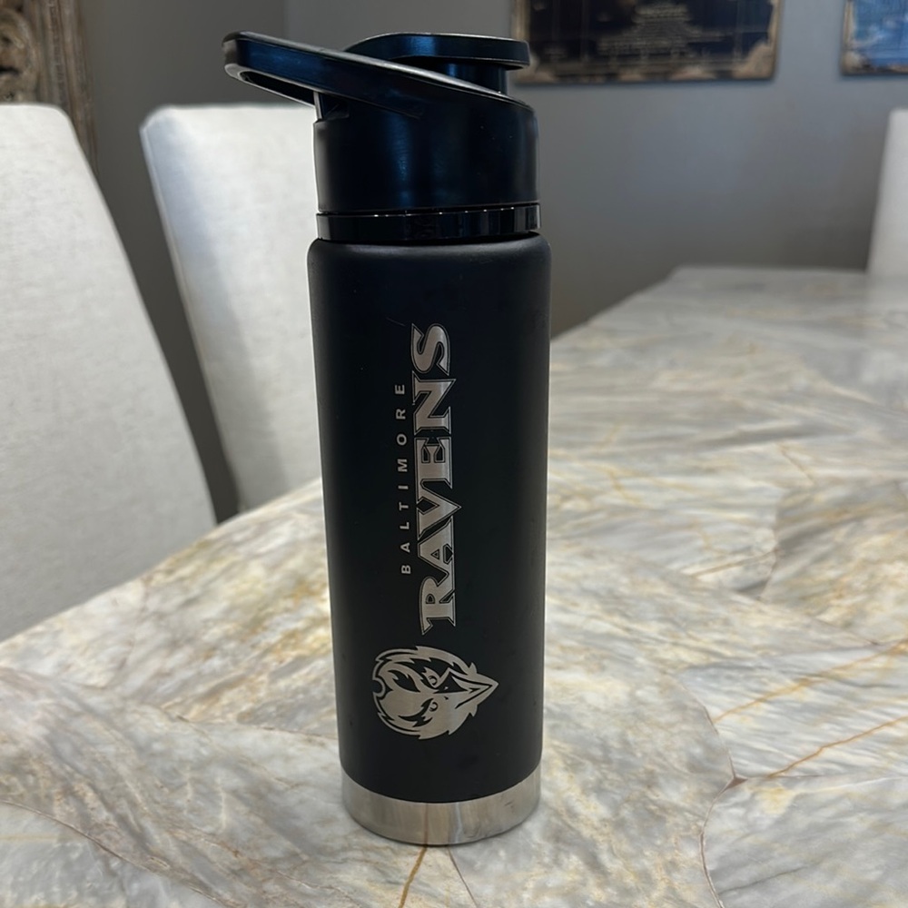 Baltimore Ravens Black Water Bottle